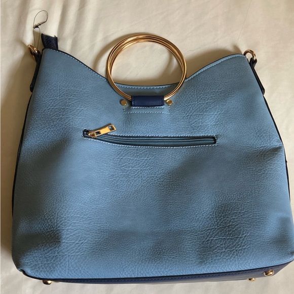 NWOT Blue and White Handbag with Removable Shoulder Strap - Picture 13 of 13